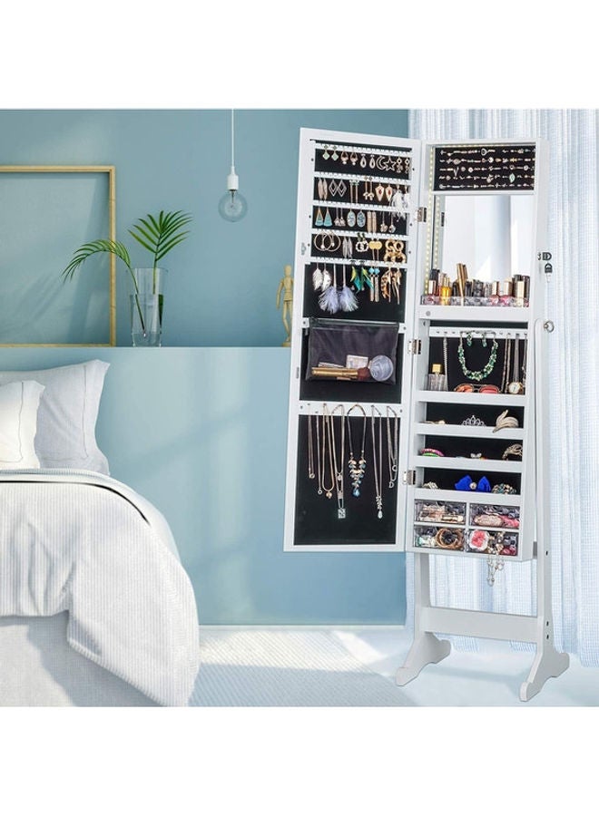 Roman Gifts Free Standing Lockable Mirror Cabinet White 40x47x157centimeter - Image 5