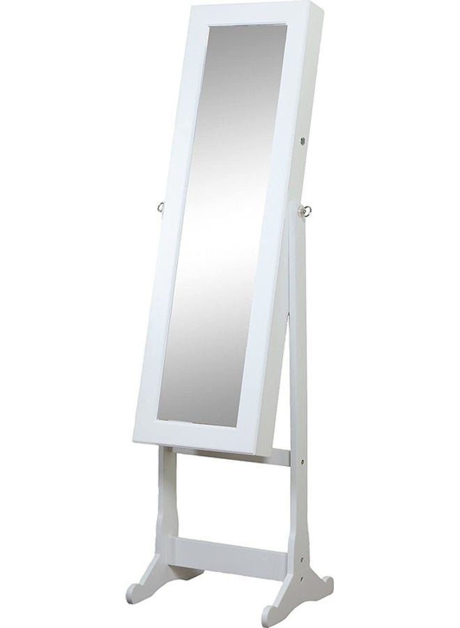 Roman Gifts Free Standing Lockable Mirror Cabinet White 40x47x157cm - Image 1