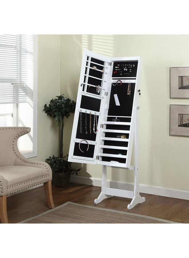 Roman Gifts Free Standing Lockable Mirror Cabinet White 40x47x157cm - Image 3