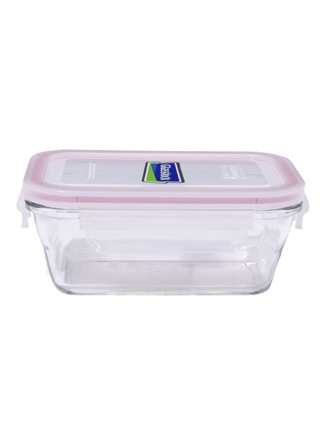 Glasslock Stream Lined Food Container Clear/Pink 450ml  - Image 1