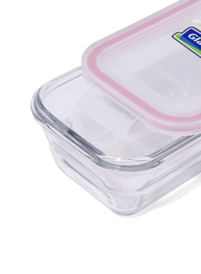 Glasslock Stream Lined Food Container Clear/Pink 450ml  - Image 3