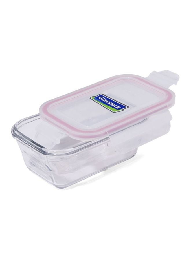 Glasslock Stream Lined Food Container Clear/Pink 450ml  - Image 2