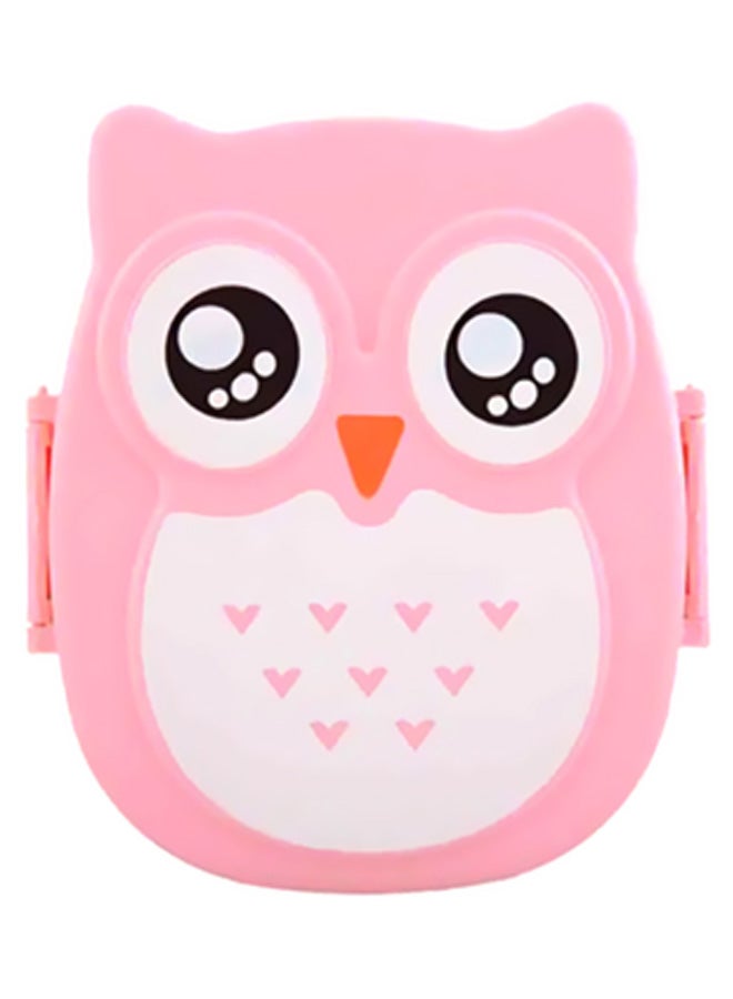 Sharpdo Owl Shape Lunch Box Pink/White/Black 13x16x6.5cm