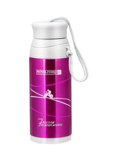 Royalford Vacuum Bottle Double Wall Stainless Steel 320Ml Pink Multicolor Multicolour 7.5x7.5x21cm  - Image 1