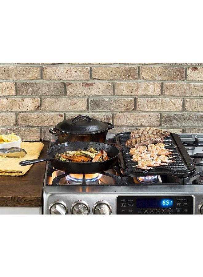 Lodge Cast Iron Grill Pan Black 10.25inch - Image 3