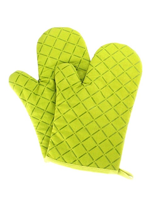 Anti Steam Oven Glove Green 18x28cm