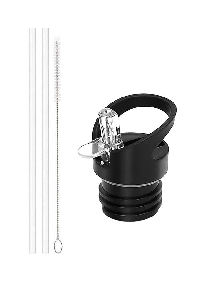Generic - 4-Piece Replacement Straw Lid And Accessories For Hydro Flask Clear/Black/Silver - Image 1