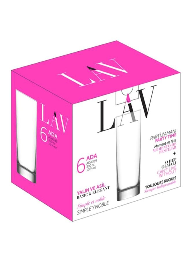 LAV 6-Piece Ada Long Drink Glass Set Clear 315ml  - Image 2
