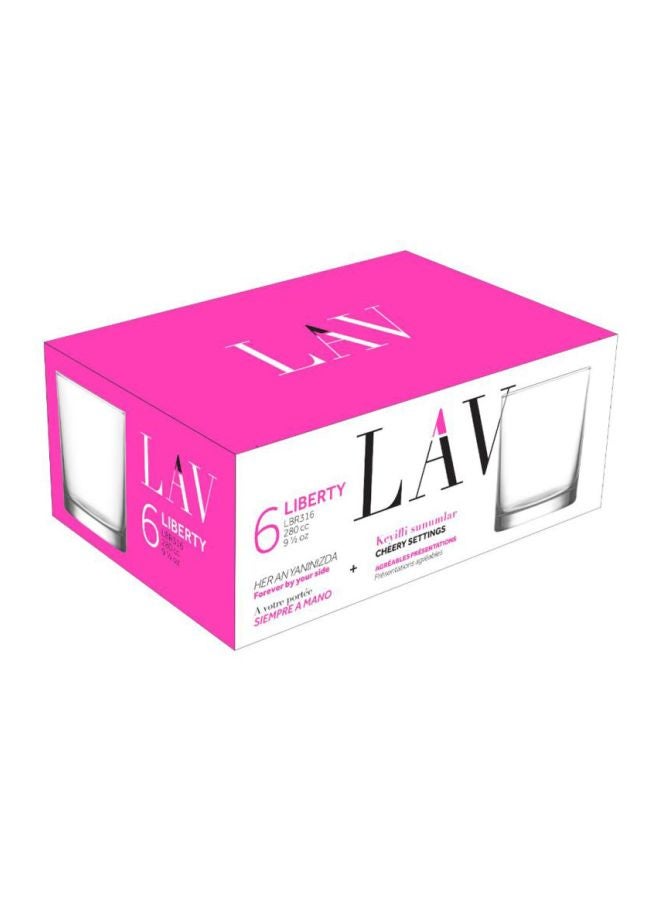 LAV 6-Piece Liberty Glass Set Clear 280ml  - Image 3