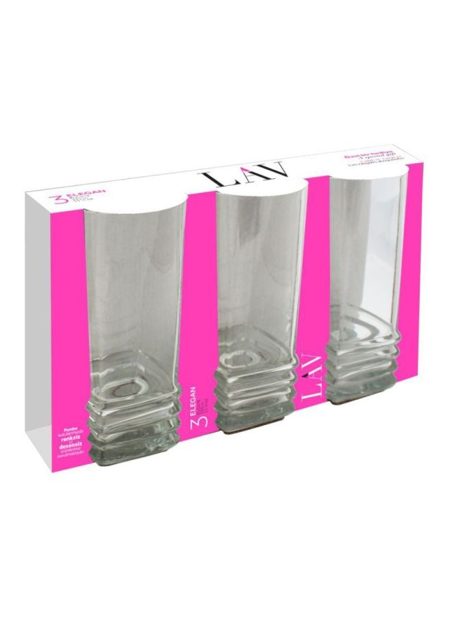 LAV 3-Piece Elegan Long Drink Glass Set Clear 335ml - Image 3