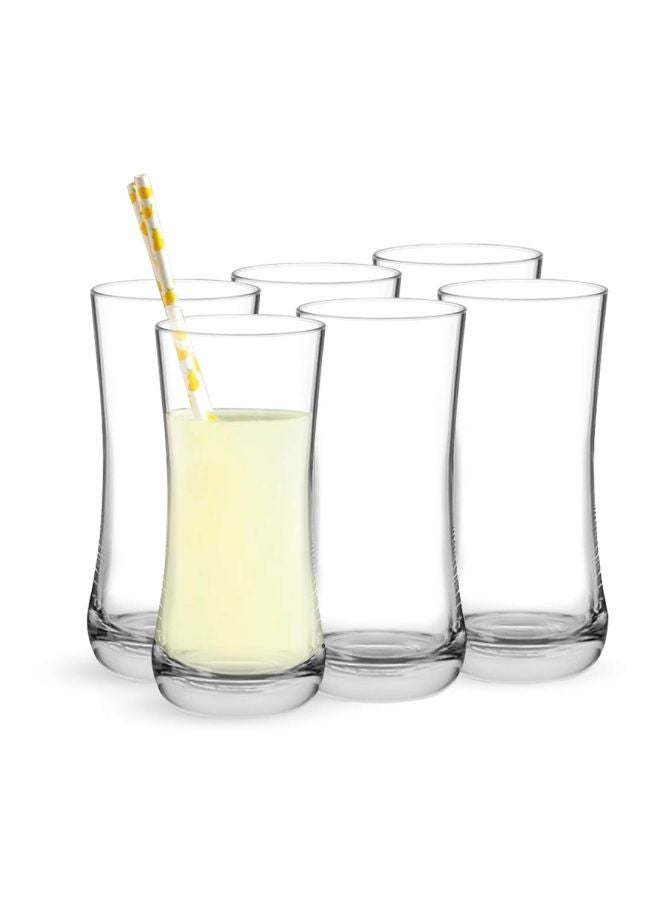 Ocean Aloha Glass Set of 6, Clear, 360 Ml, B01712, Paradise Polynesian Aloha Tumbler for Juice and Water Clear - Image 2