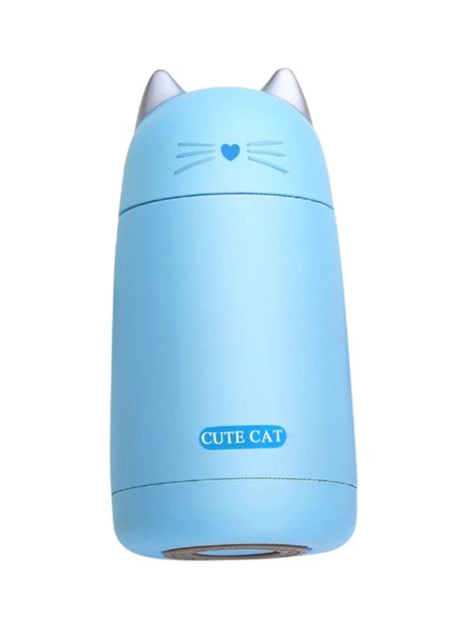 Voberry Cute Cat Mini Hot Vacuum Water Bottle Blue 15x10cm  - Image 1