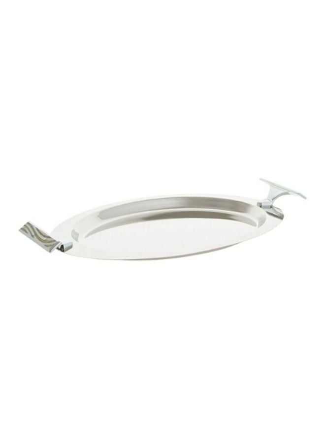 ريجنت صينية أورينت بيضاوية الشكل فضي 45x26سم  - Image 1