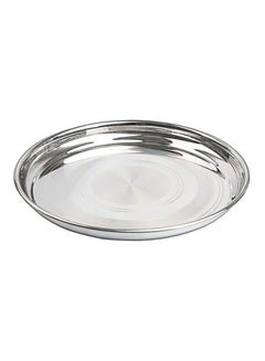 VINOD Round Serving Tray Silver 45cm 