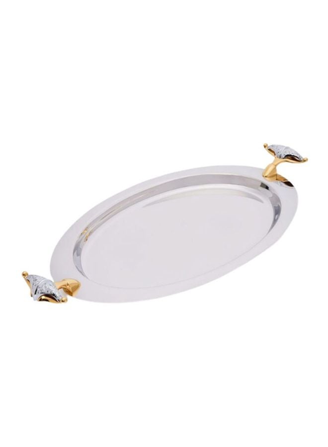 Malaika Oval Tray Silver/Gold 50x26cm - v1615381286/N22234597A_1