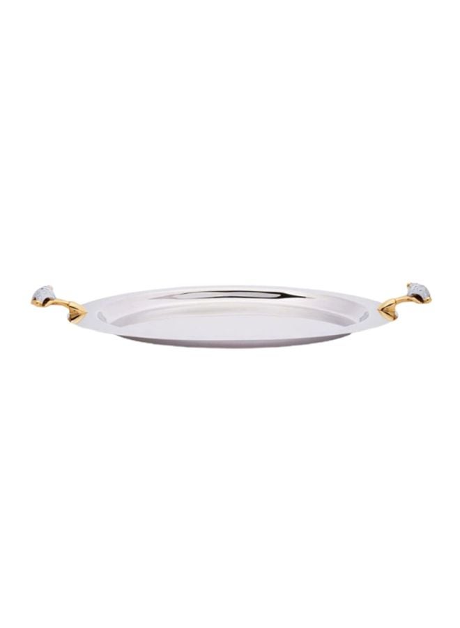 REGENT Malaika Oval Tray Silver/Gold 50x26cm - Image 2