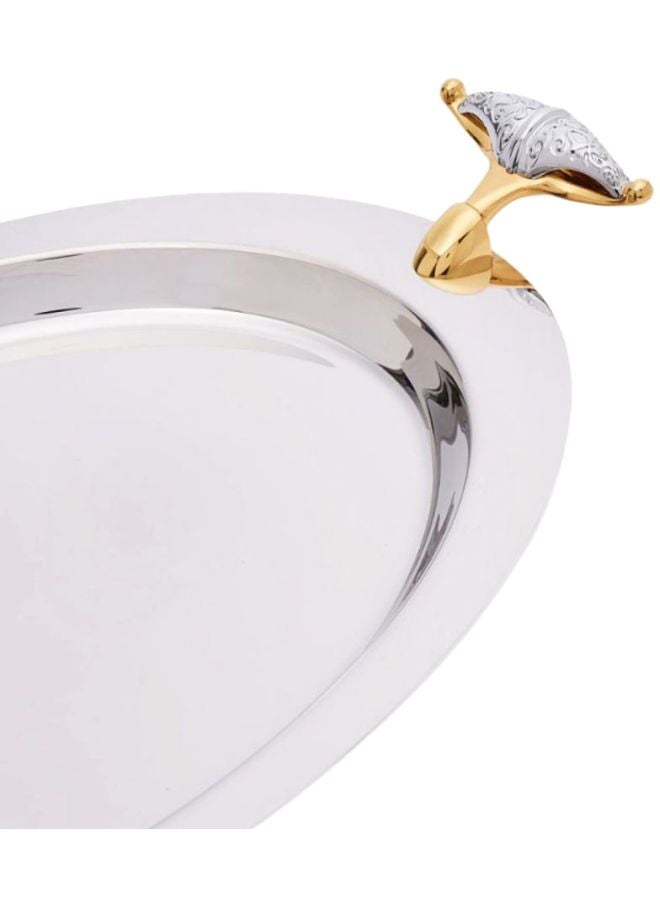 REGENT Malaika Oval Tray Silver/Gold 50x26cm - Image 3