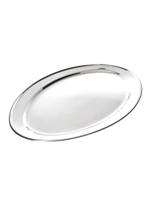 Oval Shape Tray Silver 17x25cm