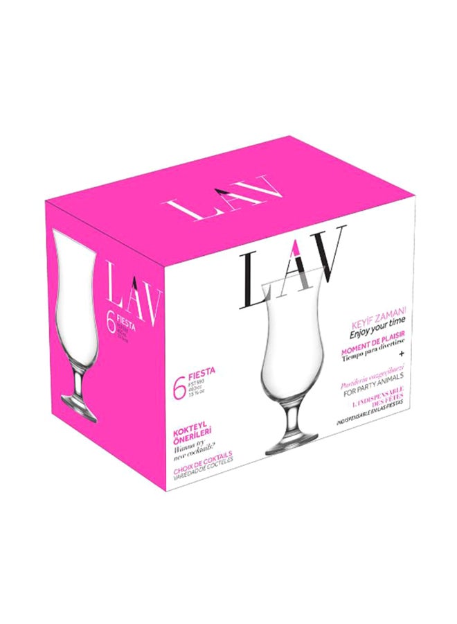 LAV 6-Piece Fiesta Cocktail Glass Set Clear 460ml  - Image 3