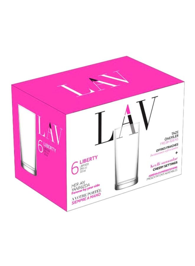 LAV 6-Piece Liberty Long Drink Glass Set Clear 295ml  - Image 3