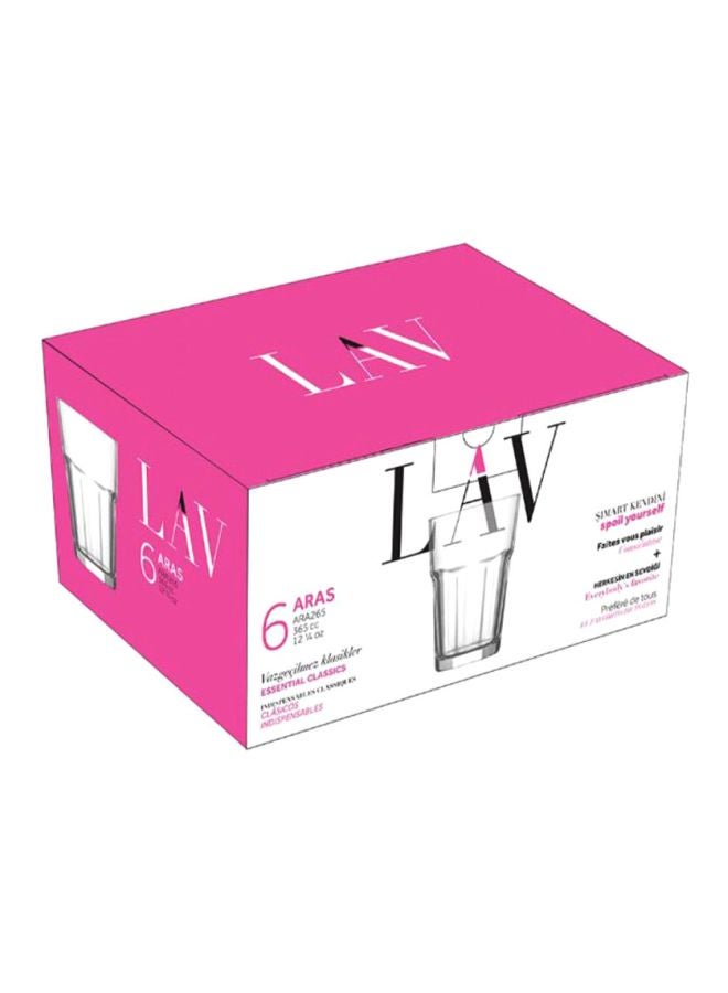 LAV 6-Piece Aras Long Drink Glass Set Clear - Image 3