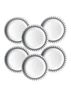 Corelle 6-Piece Livingware City Block Dinner Plate Set White/Grey 6x26cm  - Image 1