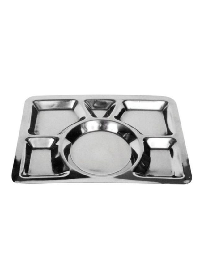 RAJ Mess Heavy Tray Plate Silver 40cm 