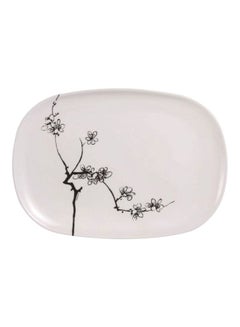 Ming Rectangular Platter White/Black 35cm