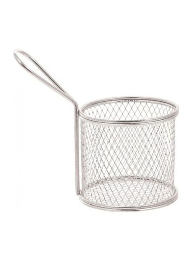 RAJ - Stainless Steel Mini Snack Holder Serving Basket Grey 9x9centimeter - Image 1