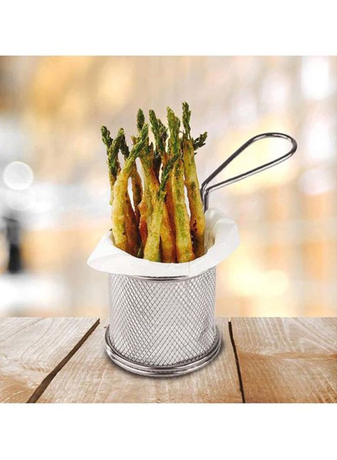 RAJ - Stainless Steel Mini Snack Holder Serving Basket Grey 9x9centimeter - Image 1