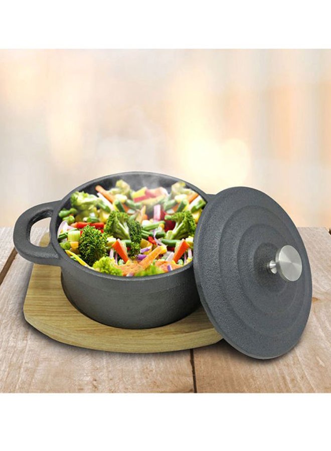 Kitchen master Iron Casserole With Tray Grey 14cm - Image 1