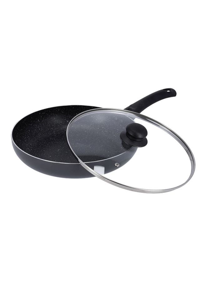 DELCASA Aluminium Frypan With Glass Lid Black 28cm  - Image 3