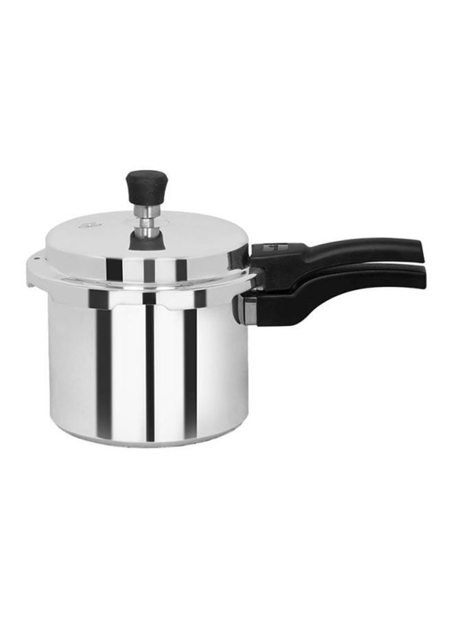 Royalford - 3L+5L Combo Aluminium Pressure Cooker Induction Compatible Uniform Heating 47.5X24X19Cm Silver With Black Handle Silver 5.0Liters - Image 1