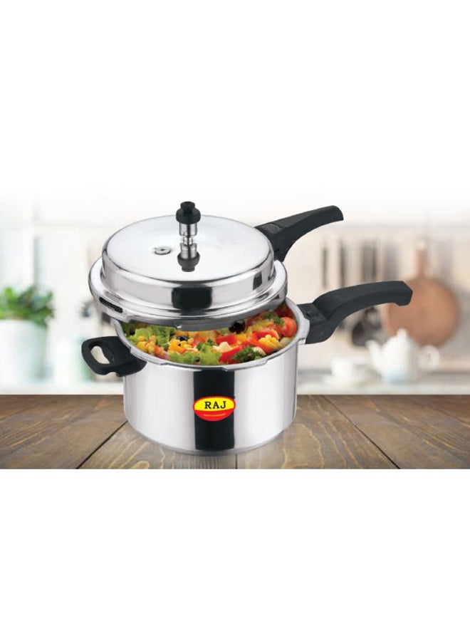 RAJ Aluminium Pressure Cooker Silver/Black  - Image 3