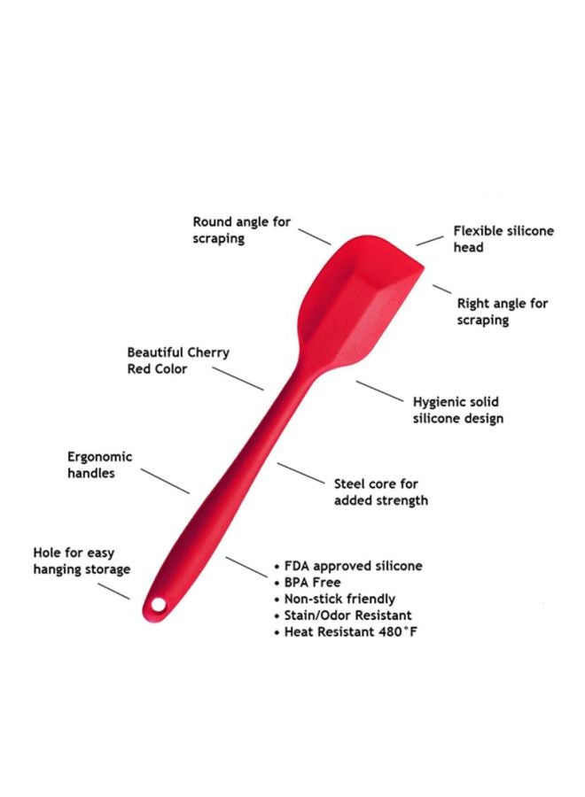 Sharpdo 5-Piece Serveware Set Red Slotted Turner(29.5x7), Bigger Spatula(28x5.5), Spatula(21.2x4.2), Brush(20.8x3.5), Egg Beater(10x25)cm - Image 4