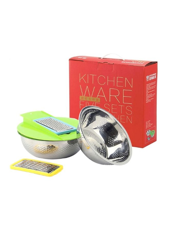 شاربدو 5 Piece Cookware Tool Set Bowl (25x9), Bowl (24x8), Cap (16x9)cm - Image 3