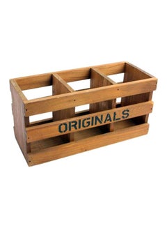 Retro Style Cuboid Wooden Storage Box Brown