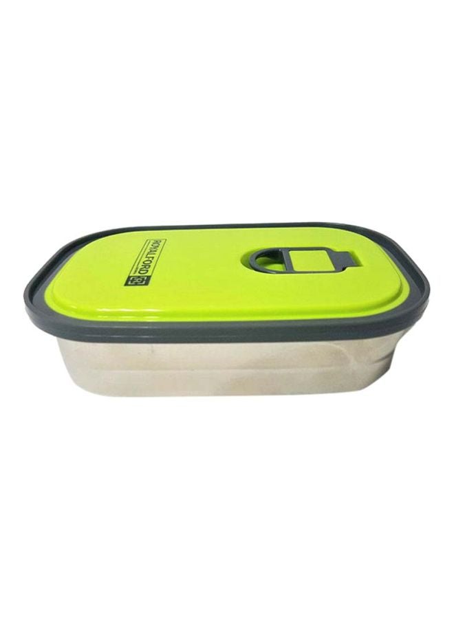 Royalford Rectangle Stainless Steel Tiffin Box Green/Black 680ml  - Image 2