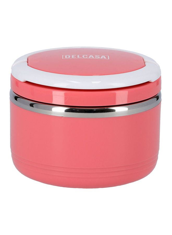 DELCASA - Lunch Box Pink/White/Silver 600ml - Image 1