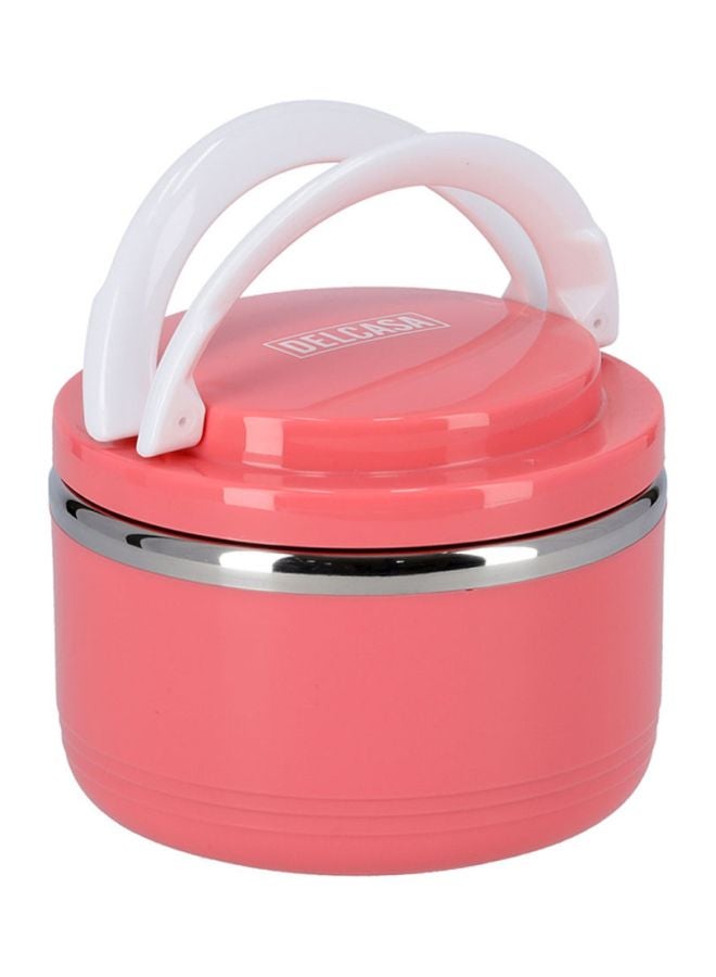 DELCASA - Lunch Box Pink/White/Silver 600ml - Image 1