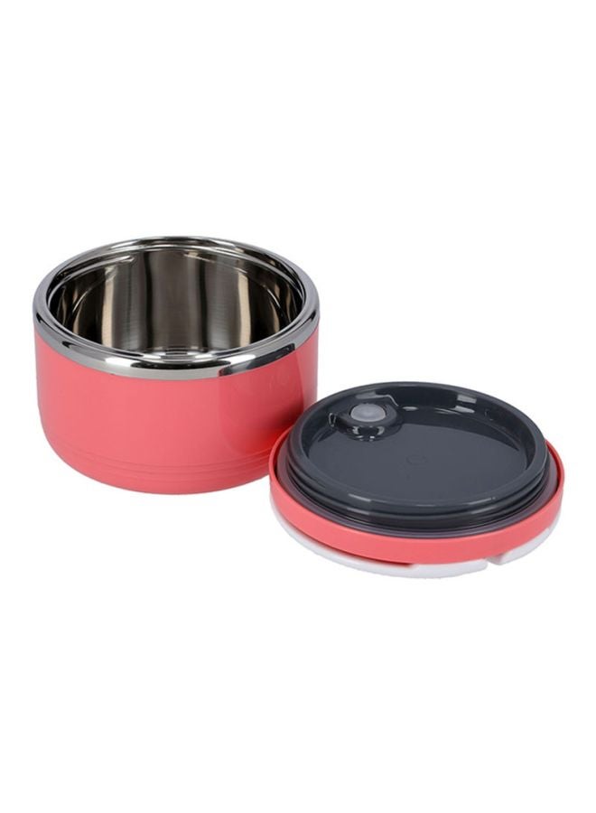 DELCASA - Lunch Box Pink/White/Silver 600ml - Image 1