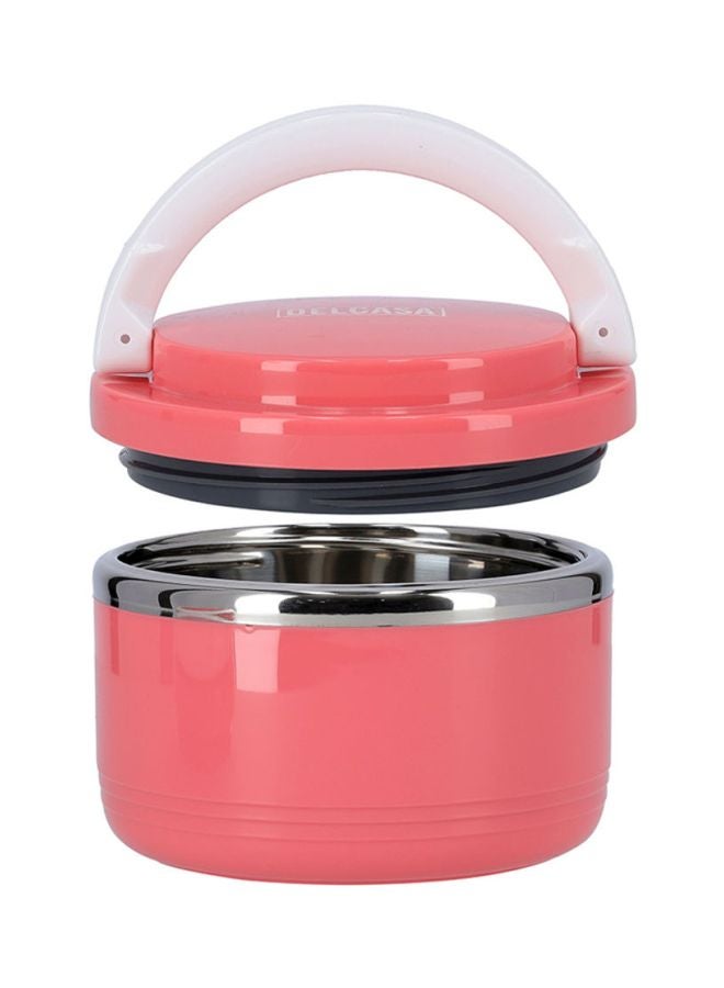 DELCASA - Lunch Box Pink/White/Silver 600ml - Image 1