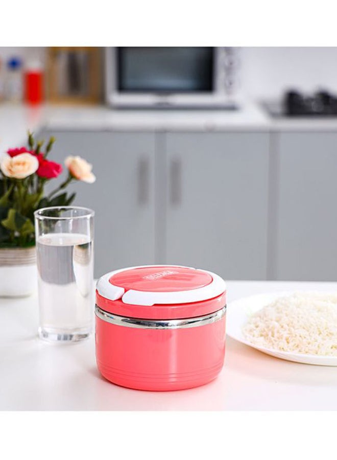 DELCASA - Lunch Box Pink/White/Silver 600ml - Image 1