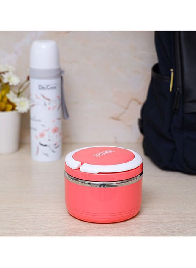 DELCASA - Lunch Box Pink/White/Silver 600ml - Image 1