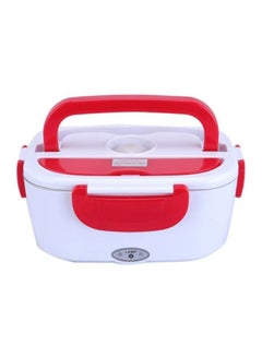 Decdeal Portable Electric Heating Lunch Box White/Red 238x170x108mm  - Image 1
