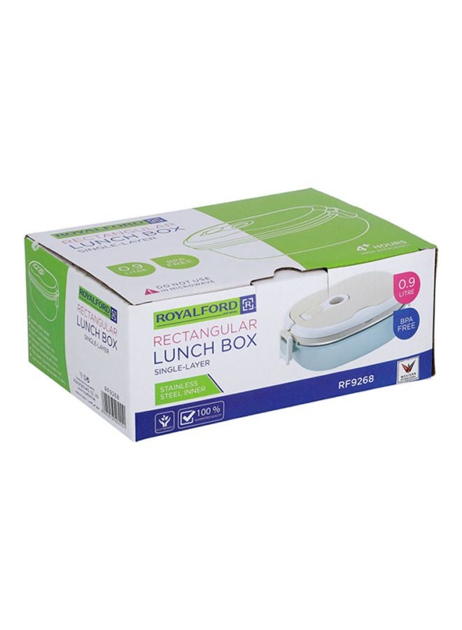 Royalford - Rectangular Lunch Box With Ss Inner 900Ml 4+ Hours High Efficiency Multi Color 20.5X15X8.2 Cm Multicolour 900ml - Image 1