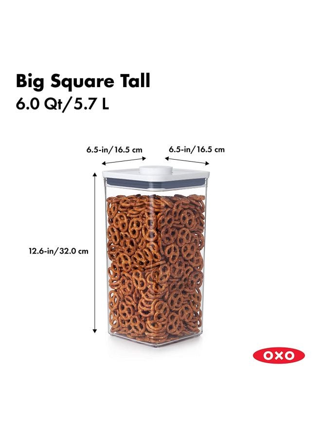 OXO GG POP 2.0 Big Square Tall Clear/White/Grey 10.7x15.7x23.6cm - Image 3