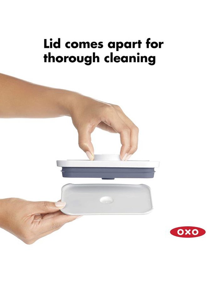 OXO GG POP 2.0 Small Square Short 1 L Clear/White/Grey 3.8 x 3.8 x 6.5cm  - Image 5