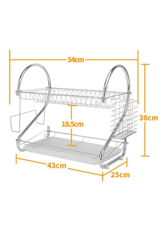 شاربدو رف أطباق مكون من ثلاث طبقات فضي 54x38x25سم - Image 2