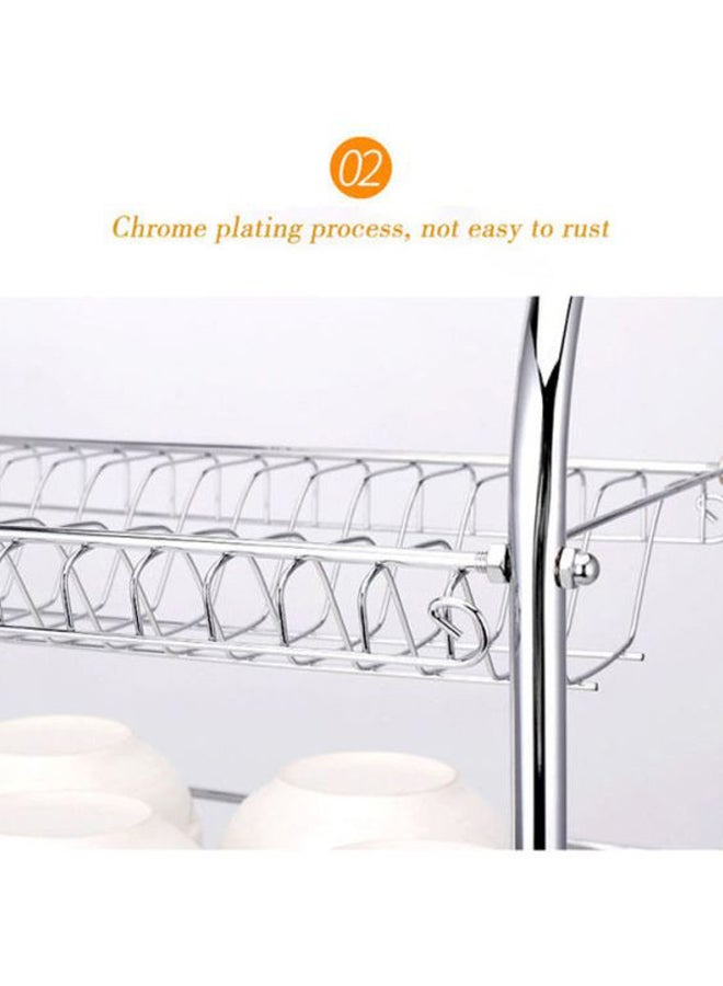 شاربدو رف أطباق مكون من ثلاث طبقات فضي 54x38x25سم - Image 5